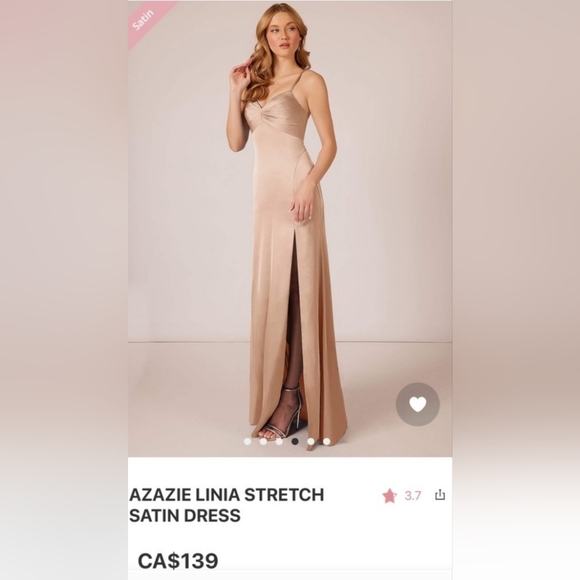 AZAZIE Bridemaid Dress - Style LINIA - Size 8 - Satin Royal Rose - Picture 2 of 7